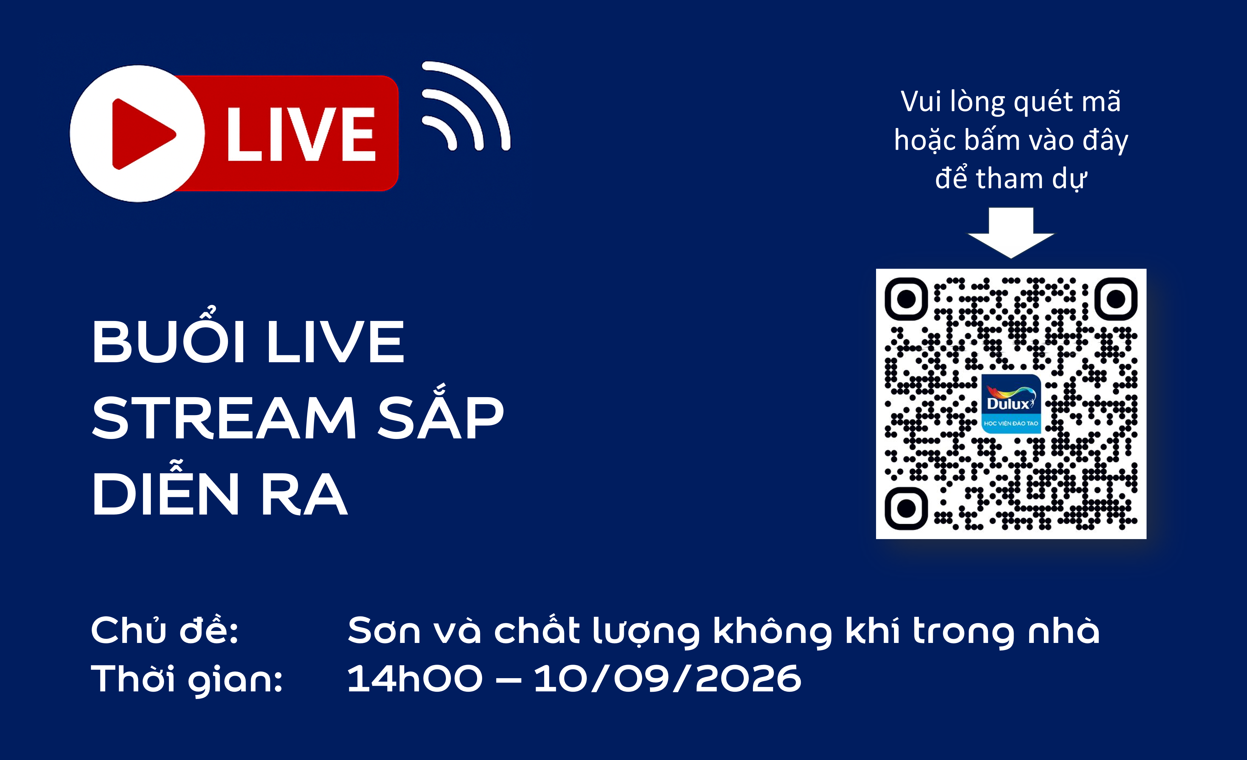 Truy cập vào buổi live stream tại đây